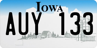 IA license plate AUY133