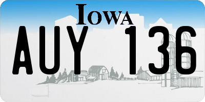 IA license plate AUY136