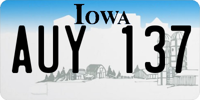 IA license plate AUY137