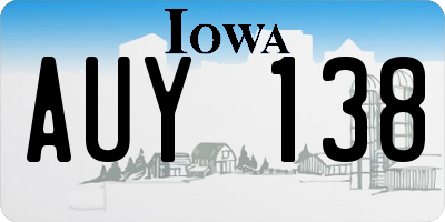 IA license plate AUY138