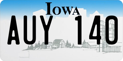 IA license plate AUY140