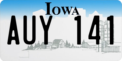 IA license plate AUY141