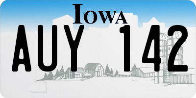 IA license plate AUY142
