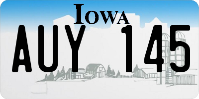 IA license plate AUY145