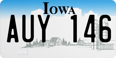 IA license plate AUY146