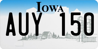 IA license plate AUY150