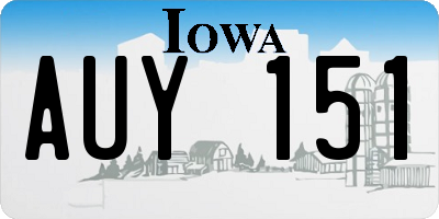 IA license plate AUY151