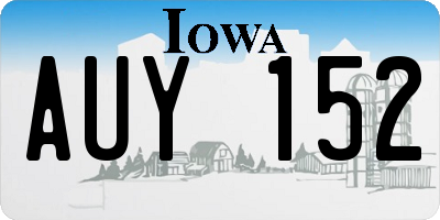 IA license plate AUY152