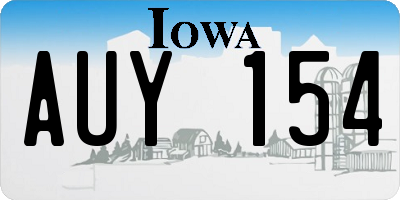 IA license plate AUY154