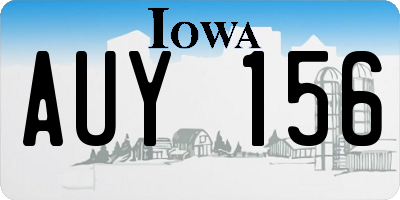 IA license plate AUY156