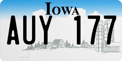 IA license plate AUY177