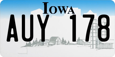 IA license plate AUY178