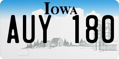 IA license plate AUY180
