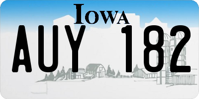 IA license plate AUY182