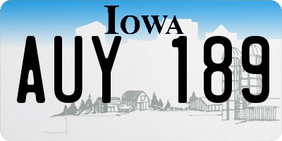 IA license plate AUY189