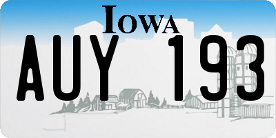 IA license plate AUY193