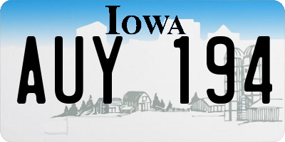 IA license plate AUY194