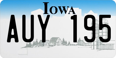 IA license plate AUY195