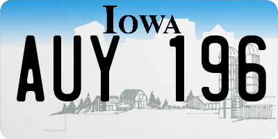 IA license plate AUY196