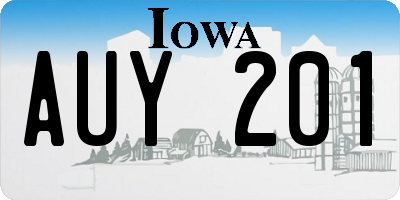 IA license plate AUY201
