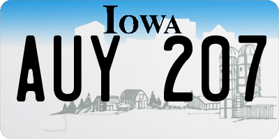 IA license plate AUY207