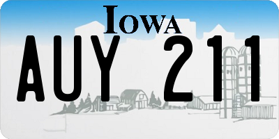 IA license plate AUY211