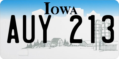 IA license plate AUY213
