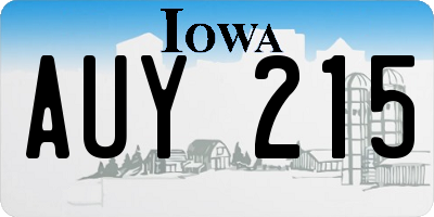 IA license plate AUY215