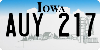 IA license plate AUY217