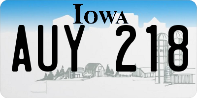 IA license plate AUY218