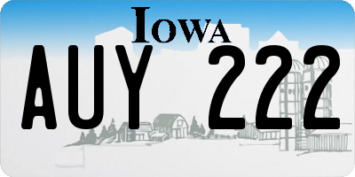 IA license plate AUY222
