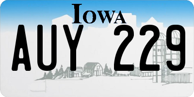 IA license plate AUY229