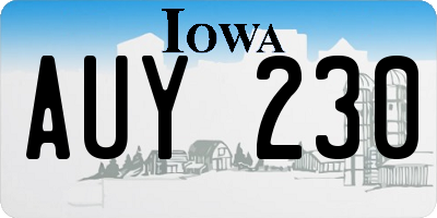 IA license plate AUY230
