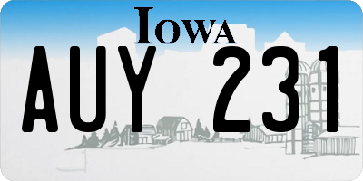 IA license plate AUY231