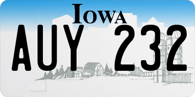 IA license plate AUY232