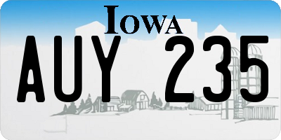 IA license plate AUY235