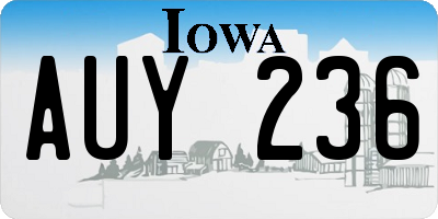 IA license plate AUY236