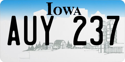 IA license plate AUY237
