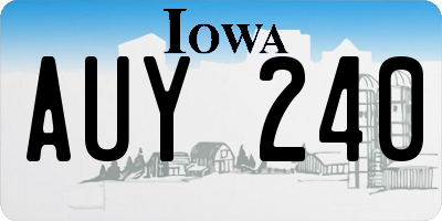 IA license plate AUY240