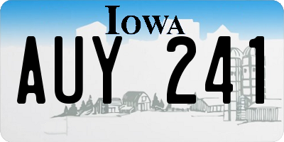 IA license plate AUY241