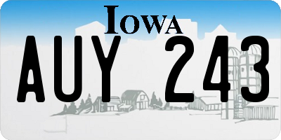 IA license plate AUY243