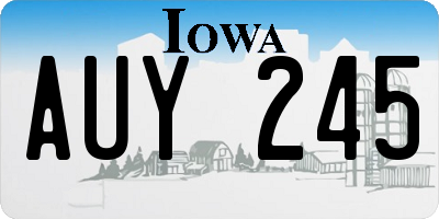 IA license plate AUY245