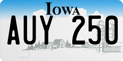 IA license plate AUY250