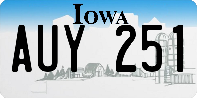 IA license plate AUY251
