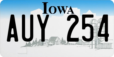 IA license plate AUY254