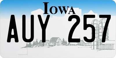 IA license plate AUY257