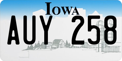 IA license plate AUY258