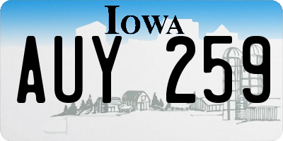 IA license plate AUY259