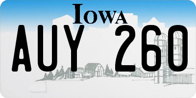 IA license plate AUY260