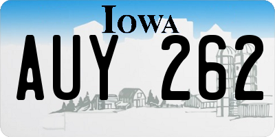 IA license plate AUY262